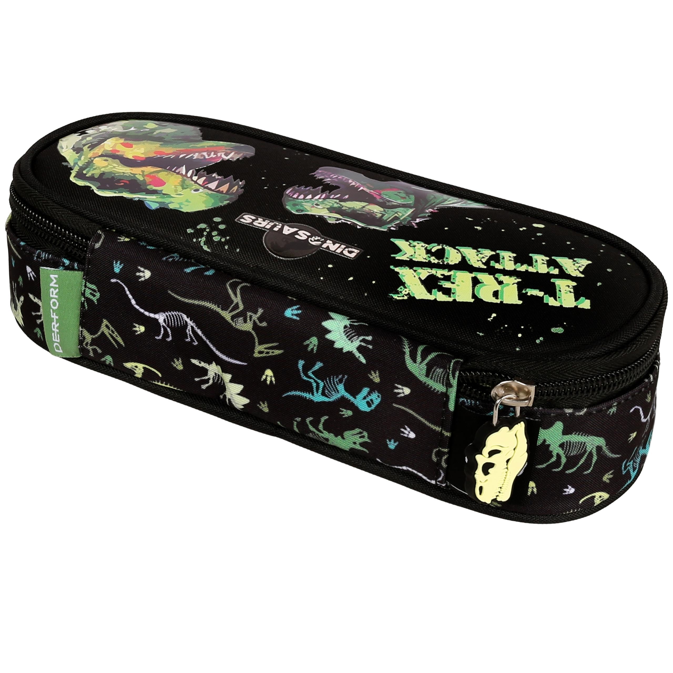 sarcia.eu Dinosaurs COMPARTMENTAL School Boy's Pencil case, Sachet for School Supplies, Black 5x21x9cm (Dinosaur Compartmental B) - Image 3