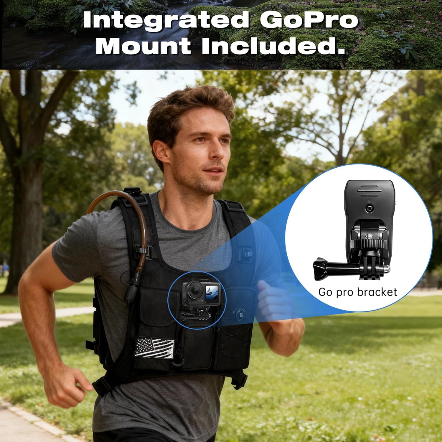 OUTSKIRT Hydration Backpack Vest Bag Lightweight Adjustable Pack with 2L Water Bladder Chest Bag for Hiking Cycling Hunting Climbing for Women and Men - Image 3