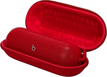 Ginsco Compact Case for Beats Pill - Portable Bluetooth Speaker Exclusive Shockproof Design Hard Shell Carrying Case for Home, Outdoor and Travel Red