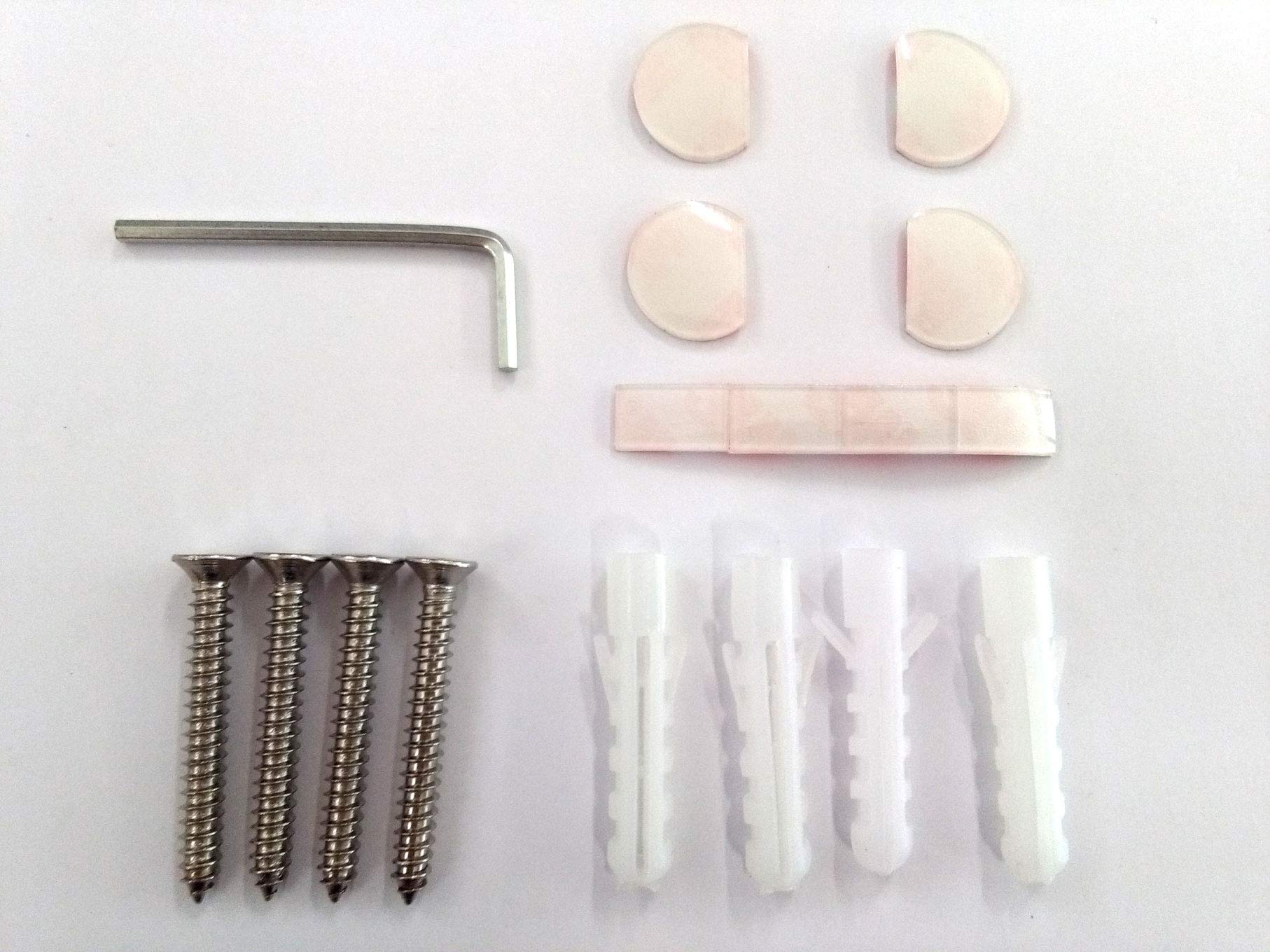 DISTANZIATORI FERMAVETRO IN ACCIAIO INOX AISI 304 SATINATO SET 4 PZ - PER VETRI DA 6 A 8 MM
