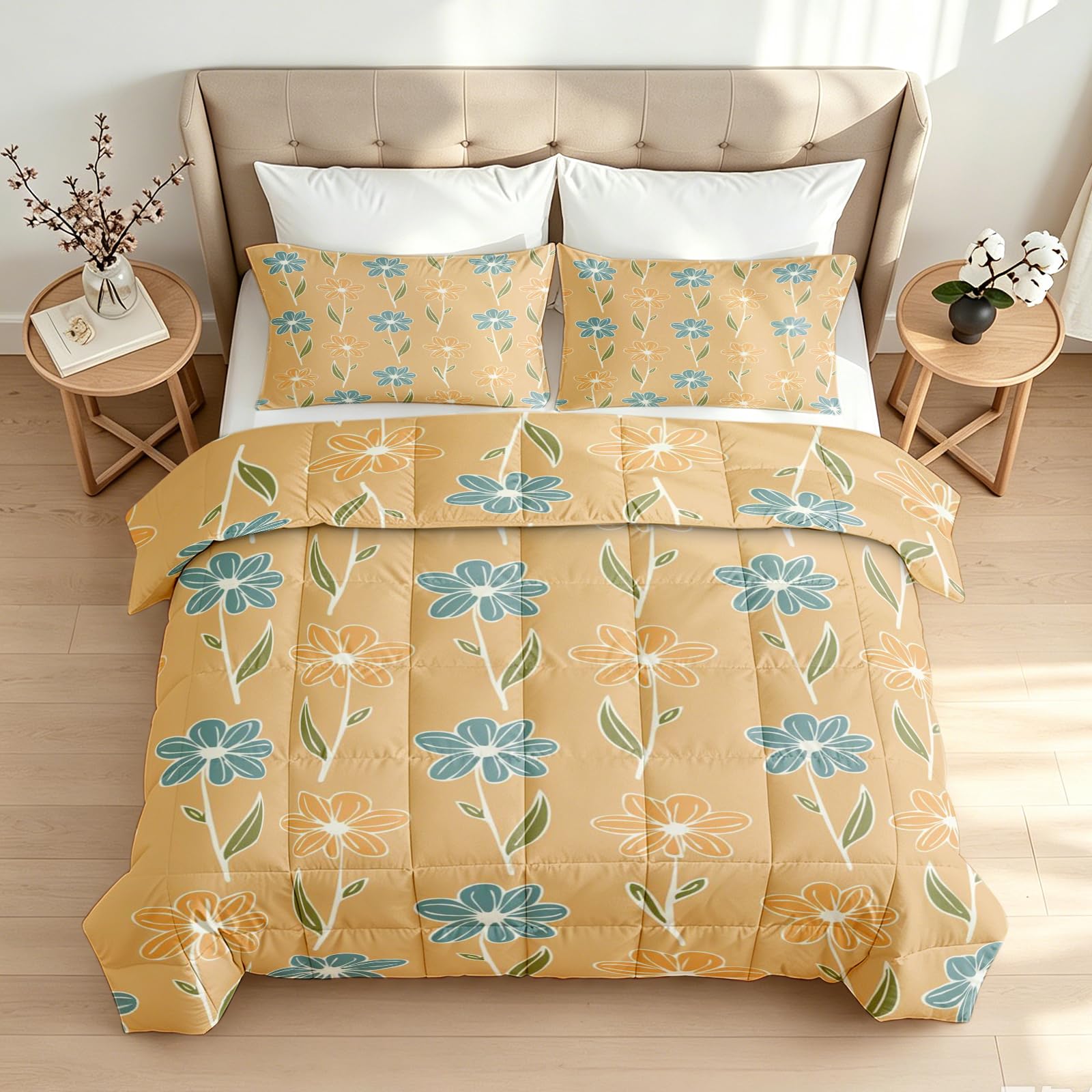 Gänseblümchen Bettdecke ohne Bezug 155x220 cm, 4 Jahreszeiten