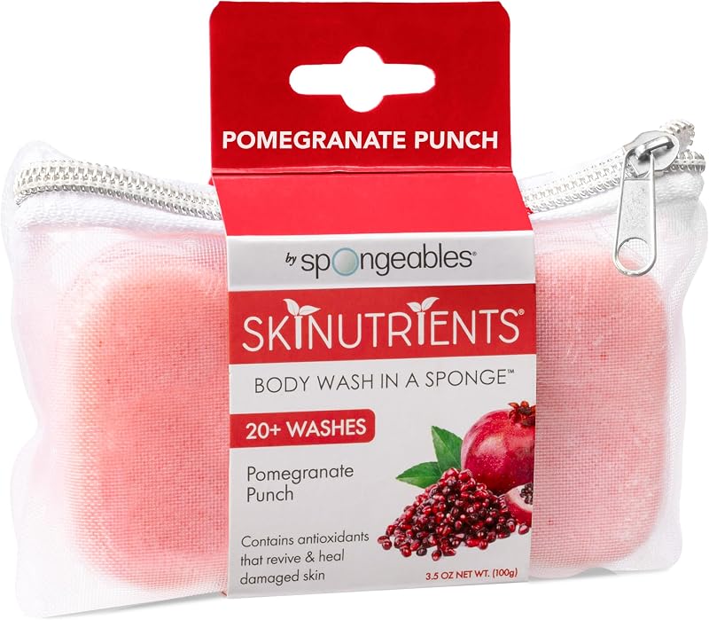 Esponja com sabonete líquido corporal Spongeables Pomegranate Punch, 20+ usos, 1 unidade
