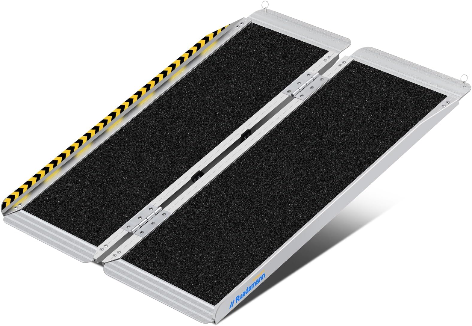 Ruedamann 4FT Portable Wheelchair Ramp, Non-Slip Aluminum Folding Handicap Ramp for Doorways, Wheel Chair Threshold Ramp for Home Steps, Stairs, Wheelchair, Scooters, Pets, Entry