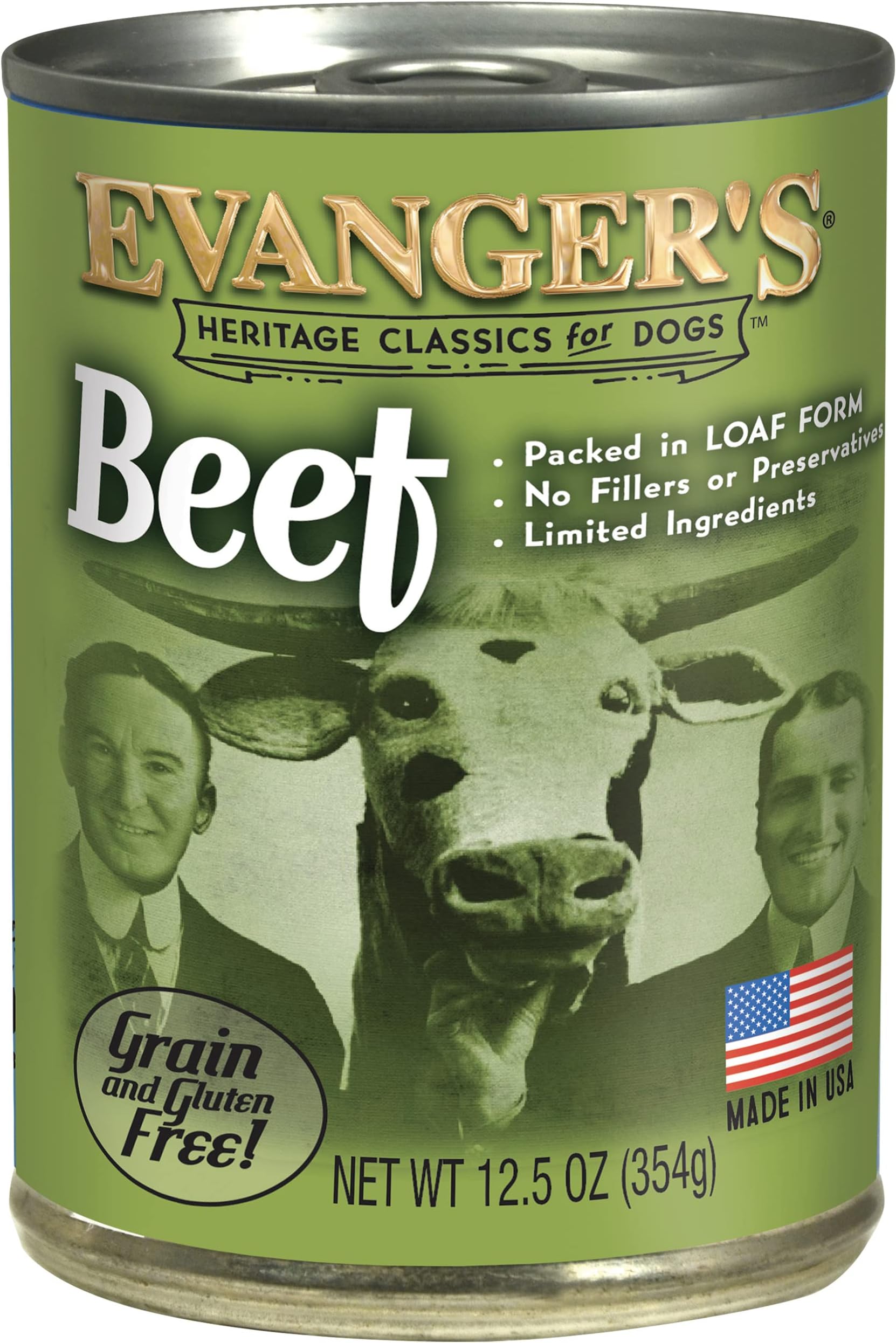 Heritage Classic Beef for Dogs, Single-Source Protein Canned Dog Food for All Life Stages, Grain & Gluten Free, Limited Ingredient, High Protein, 12.5 oz Cans (Pack of 12)