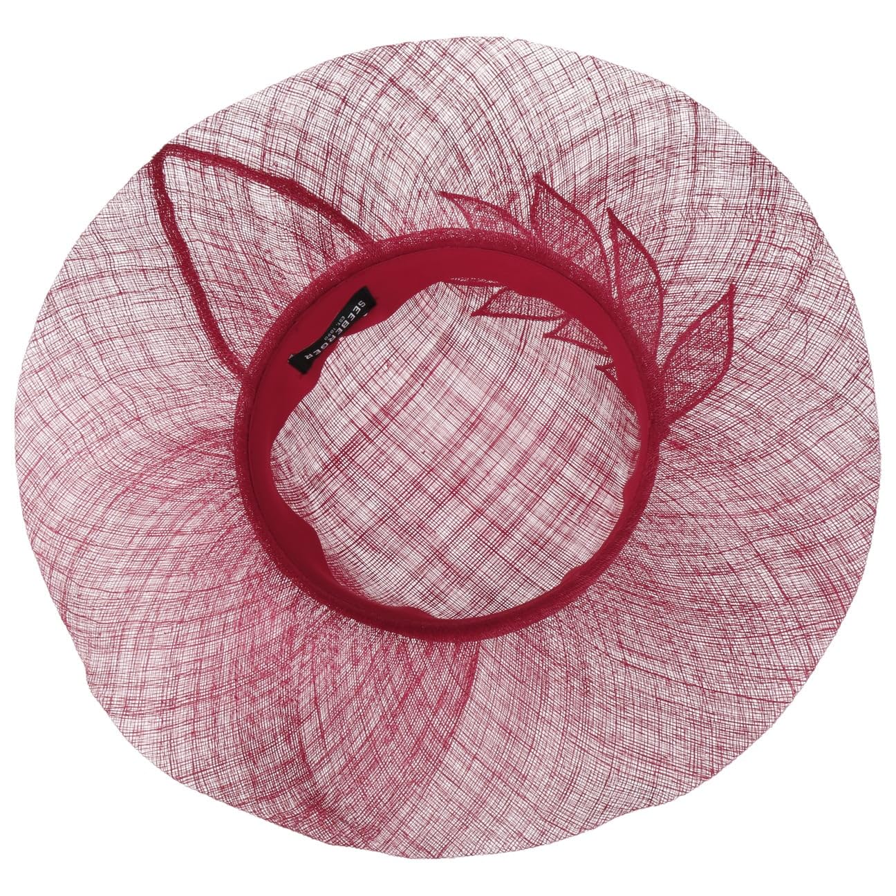 Seeberger Sombrero de Paja Sinamay Wavy Brim Mujer - Sol ocasión Especial con Banda Grosgrain Primavera/Verano Verano