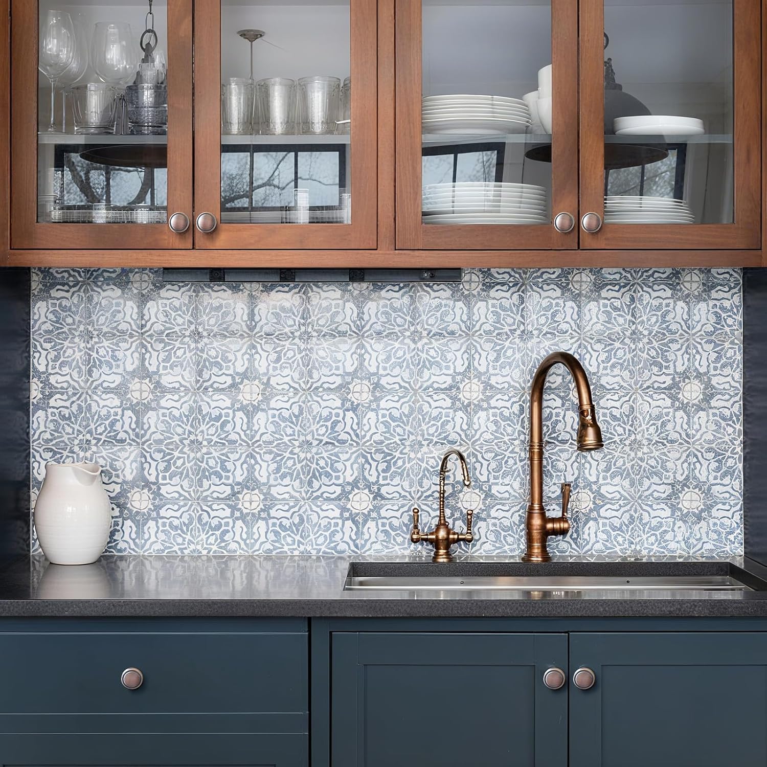 10 Pack Brushed Antique Copper Cabinet Knobs 1-1/2 inch (38mm) Diameter Cabinet Handles Round Dresser Knobs Single Hole Drawer Pulls for Bathroom Drawers