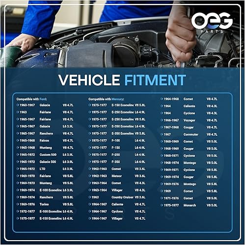 Miniatura 4 de Piezas de OEG Nuevo arrancador compatible con Ford Mercury Sedan Country Bronco F Series 4.9L 5.0L 3.9L 1962-1976 C5TF-11001-A C5TZ-11002-A
