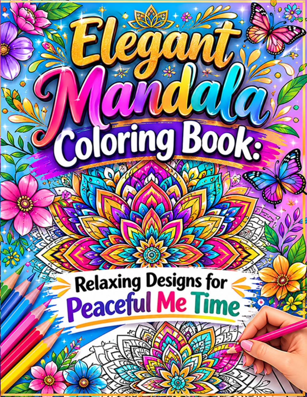 Elegant Mandala Coloring Book: Relaxing Designs for Peaceful Me Time: Beautiful Stress Relieving Mandalas for Relaxation Mindfulness and Creative Fun