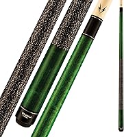 Viking Valhalla VA115 58" 2-Piece Pool Cue with Irish Linen Wrap - 19oz Green, Adjustable Weight Hard Rock Maple Shaft