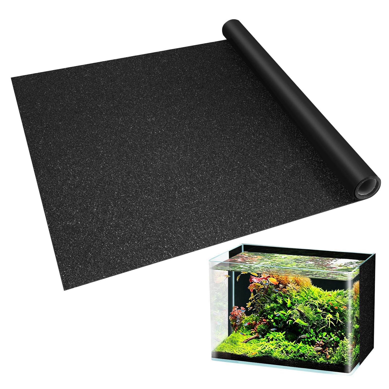 Sfondo per Acquario, 200 x 40 cm Pesce Serbatoio Poster Statico,Acquario Nera con Adesivo Pellicola Autoadesiva per Acquario Pellicola di Sfondo Acquari per Terrari