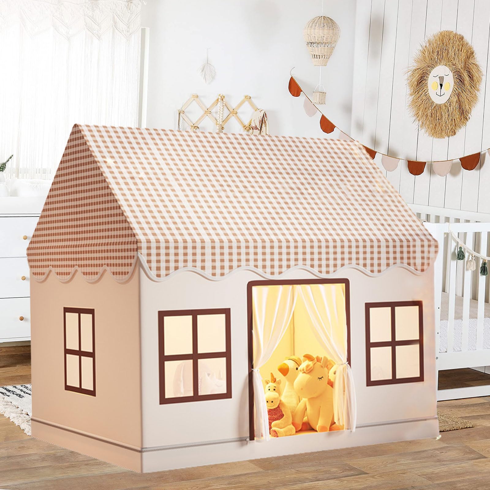 Tente de Jeu Enfants, Tente Enfant Interieur, Maison de Tente de Jeu, Tente Enfant Cabane, Grande Princesse Maison de Jouets avec fenêtres pour garçons et Filles de 3 à 13 Ans
