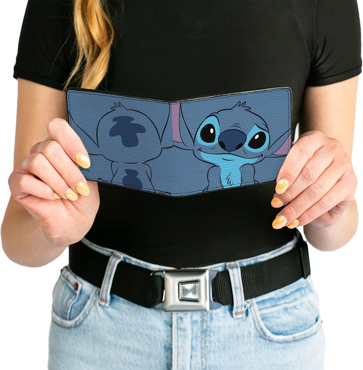 Buckle-Down Men's Bifold Wallet Lilo & Stitch, 4.0" x 3.5",WBF-PU-DYAXV