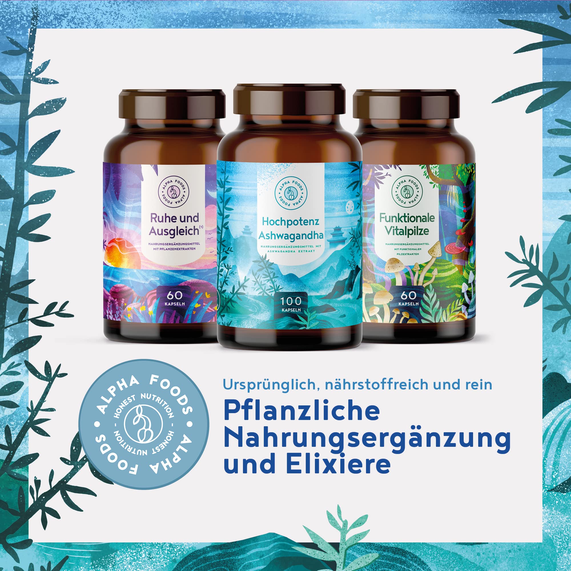 Ashwagandha Kapseln hochdosiert - 500mg Ashwagandha Extrakt pro Tagesdosis mit 35mg Withanolide - indische Schlaf Beere - 100 vegane Kapseln