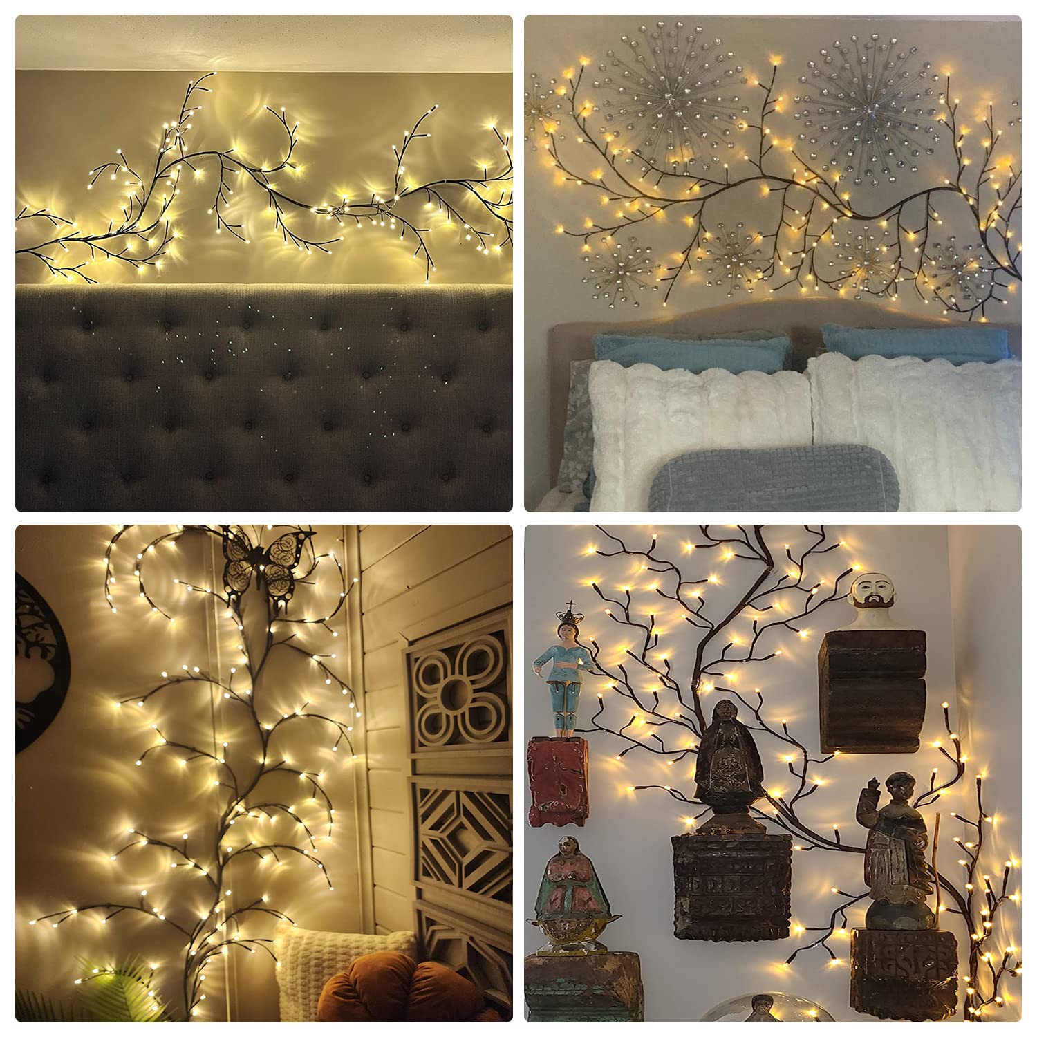 DIY wierzba winorośl podświetlana drzewo gałązki światła 144 łańcuchy świetlne LED, łańcuch świetlny wewnątrz, do pokoju, na Boże Narodzenie, do sypialni, na imprezę, ślub, drzwi, blat