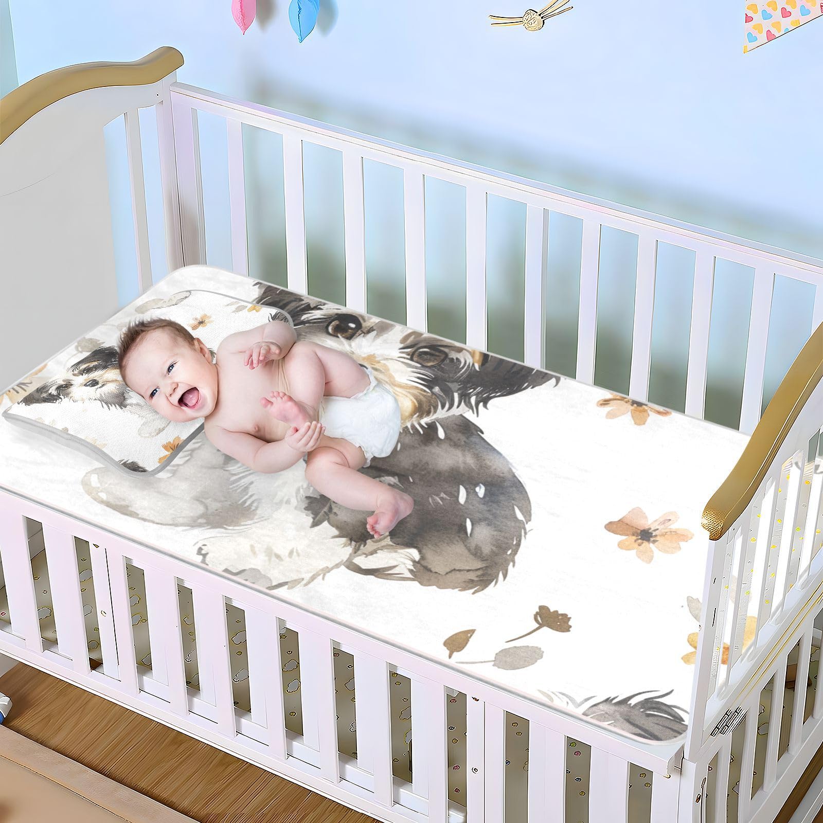 Coprimaterasso rinfrescante per bambini, 71,1 x 132,1 cm, riutilizzabile, lavabile per neonati e bambini