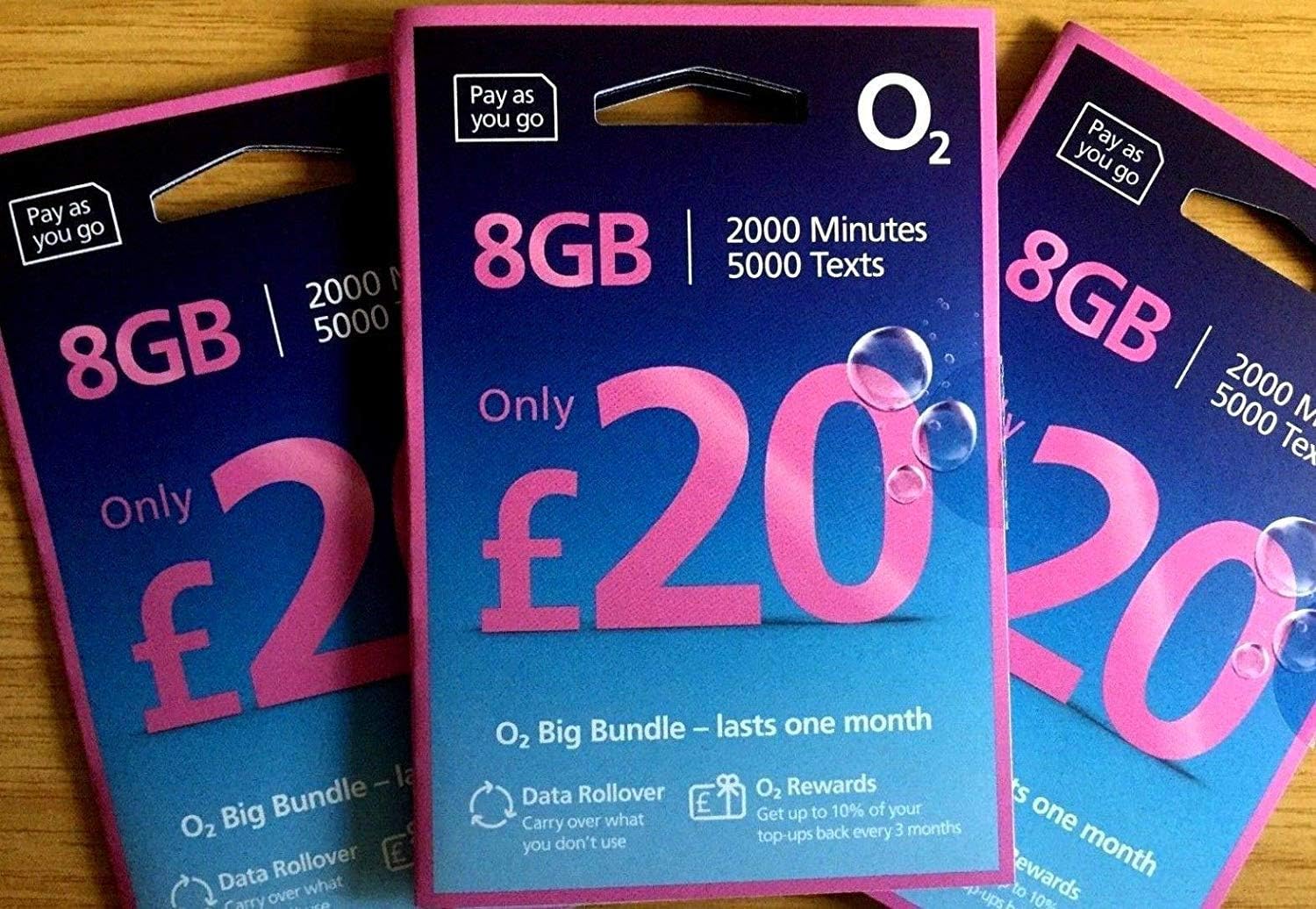 O2Sim Card Pay As You Go (PAYG) £20 Data Hungry Tariff LATEST TARIFF