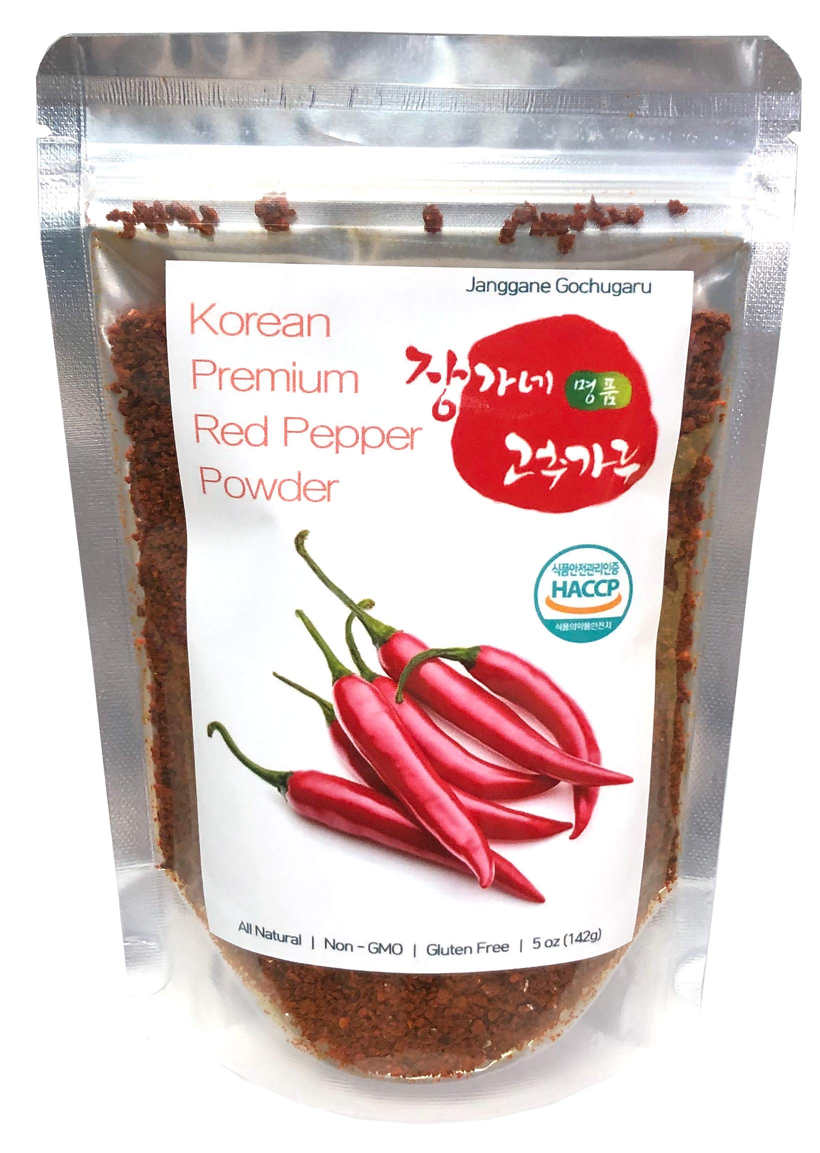 Hot Spicy Gochugaru - Korean Premium Dried Red Pepper Powder Kimchi Spicy Flakes - Normal Grinding 142g (5oz)