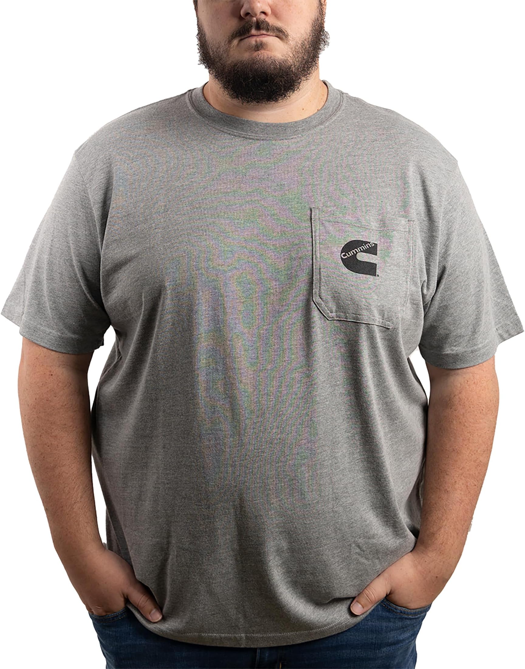 Men's T-Shirt Short Sleeve Sport Gray Pocket Tee CMN4755 - XL