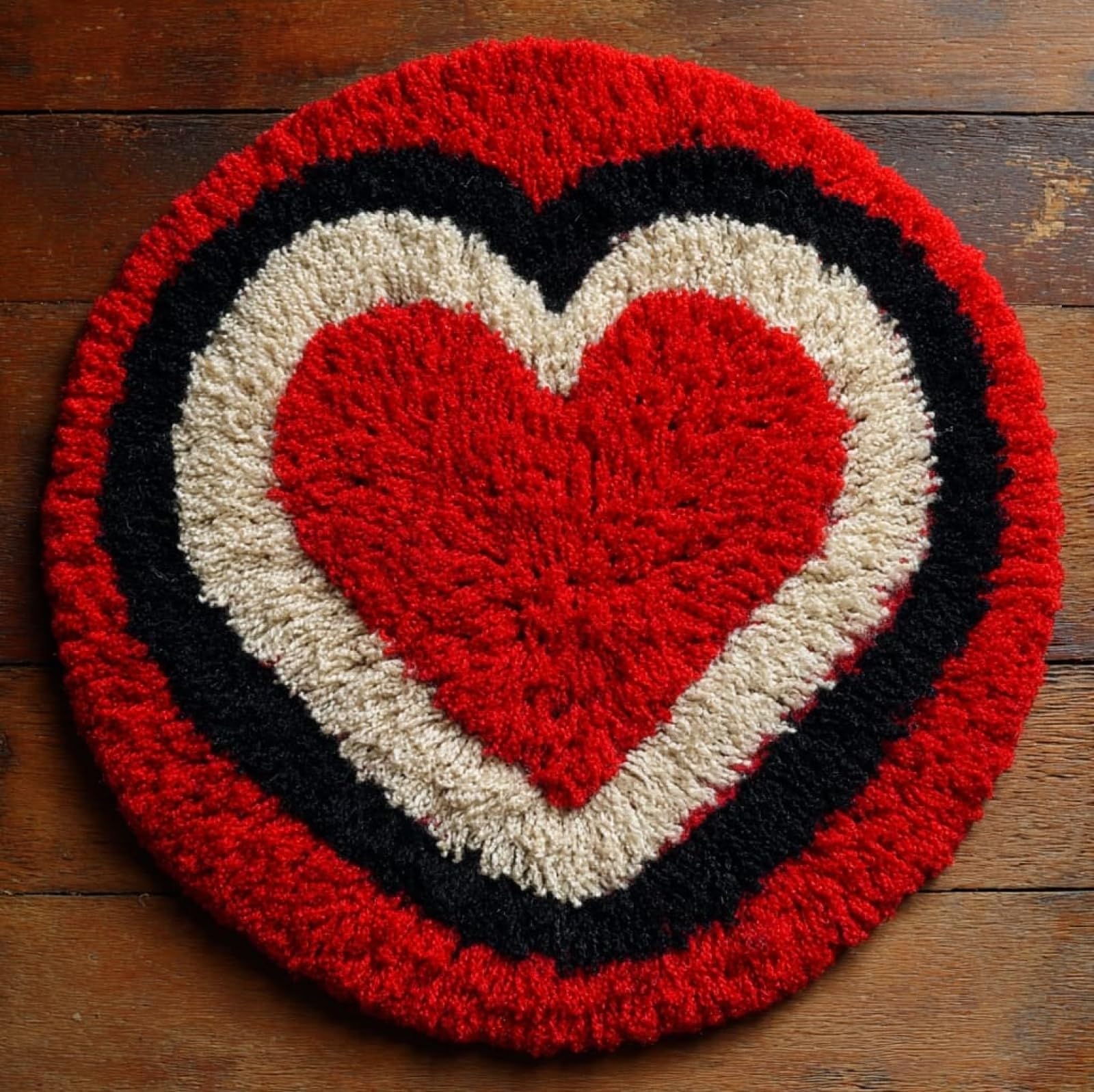 WallustrioaW DIY Latch Hook Rug Kits for Beginners Adults,Love,Latch Hook Rug Kits Carpet Making Crafts DIY Craft Gifts,50x50cm