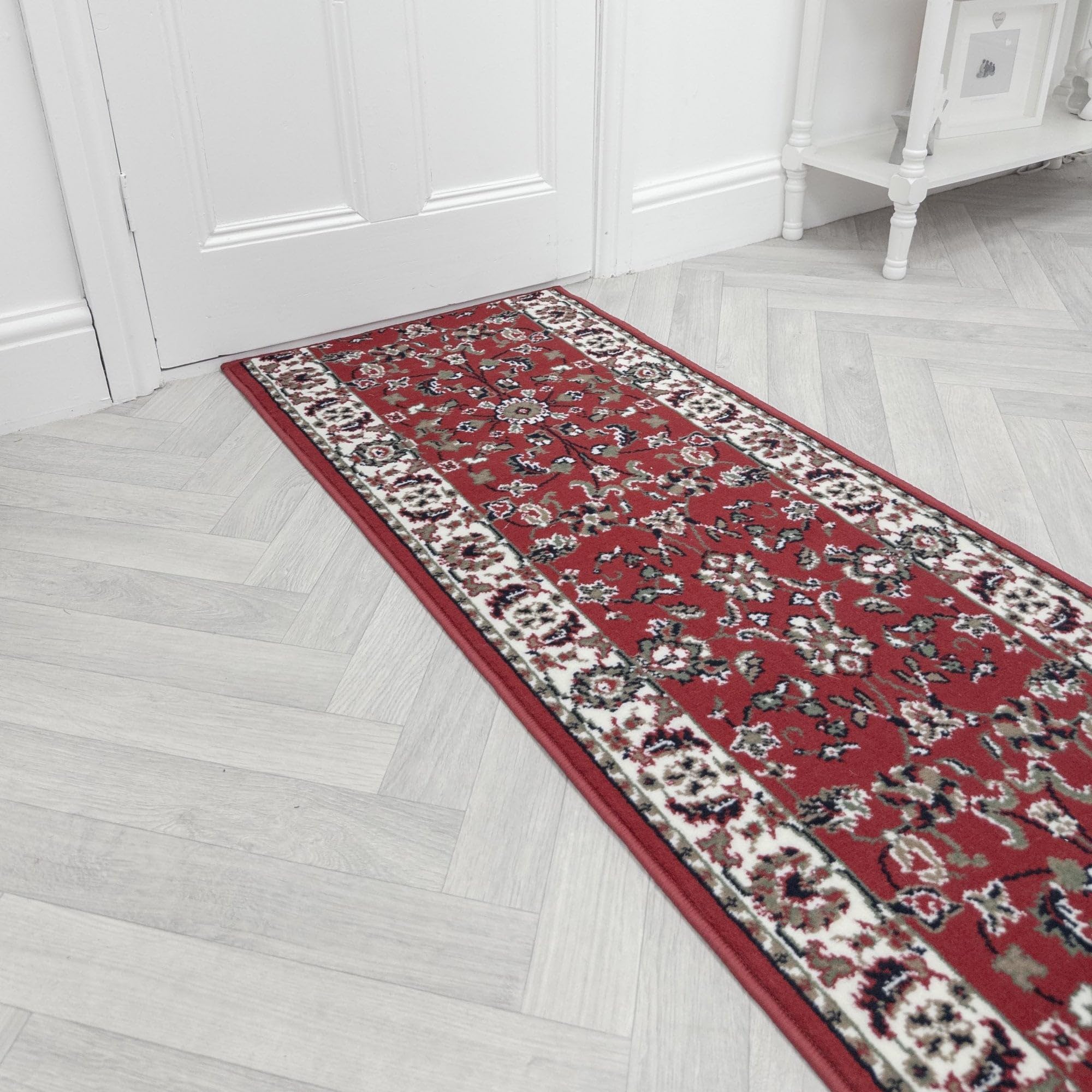 runrug Soft & Luxurious Hallway Runner Rug - Comfortable Carpet for Hall, Kitchen & Corridor - Multiple Sizes - Stain-Resistant, Dirt-Resistant - 420cm x 60cm - 9mm Thick - Traditional, Red — image 1