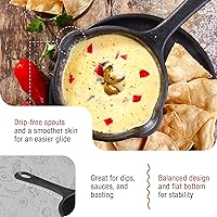 Vista 4 de Victoria Cacerola de Hierro Fundido de 0.5 Cuartos, Olla Pequeña de Hierro Fundido para Derretir Sazonada con Aceite de Linaza, Fabricada