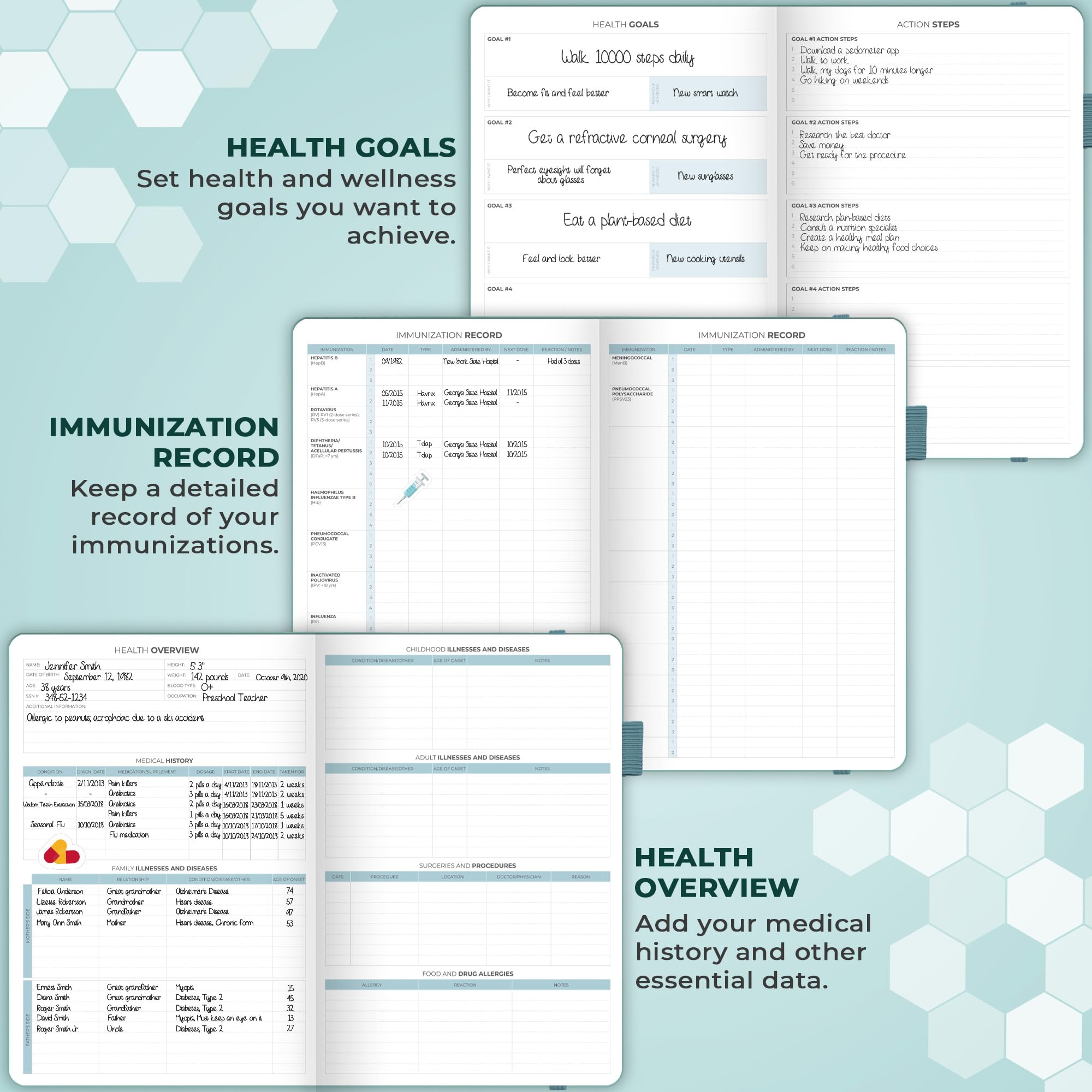Clever Fox Medizinischer Planer 12 Monate - Medizinisches Notizbuch, Gesundheitstagebuch, Wellness-Tagebuch & Logbuch zur Verfolgung der Gesundheit - Self-Care Medical Journal - 12 Monate, undatiert