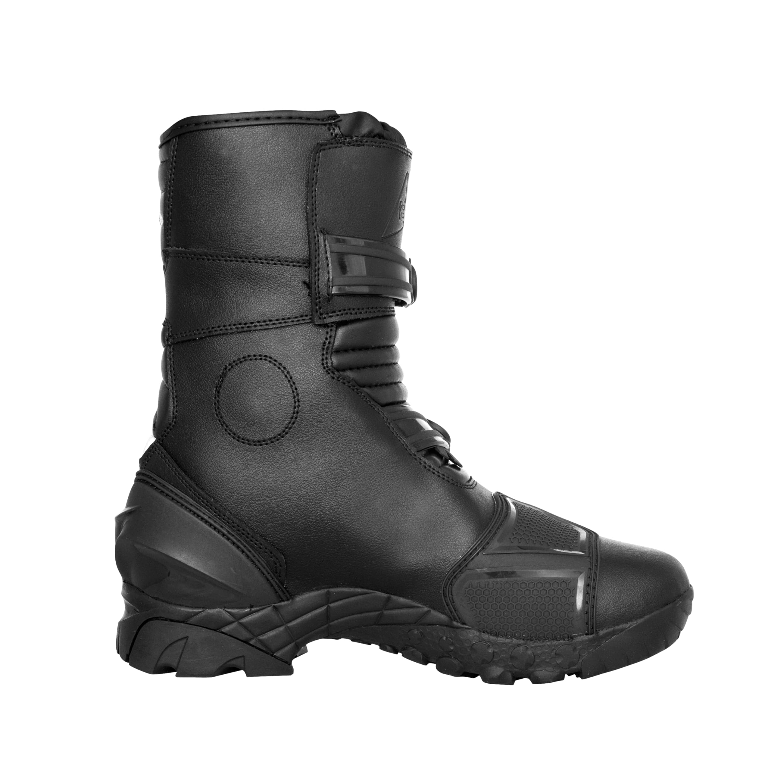 Bohmberg Dredd - Botas de moto para hombre, de piel, resistentes, impermeables, con protecciones reforzadas, Negro