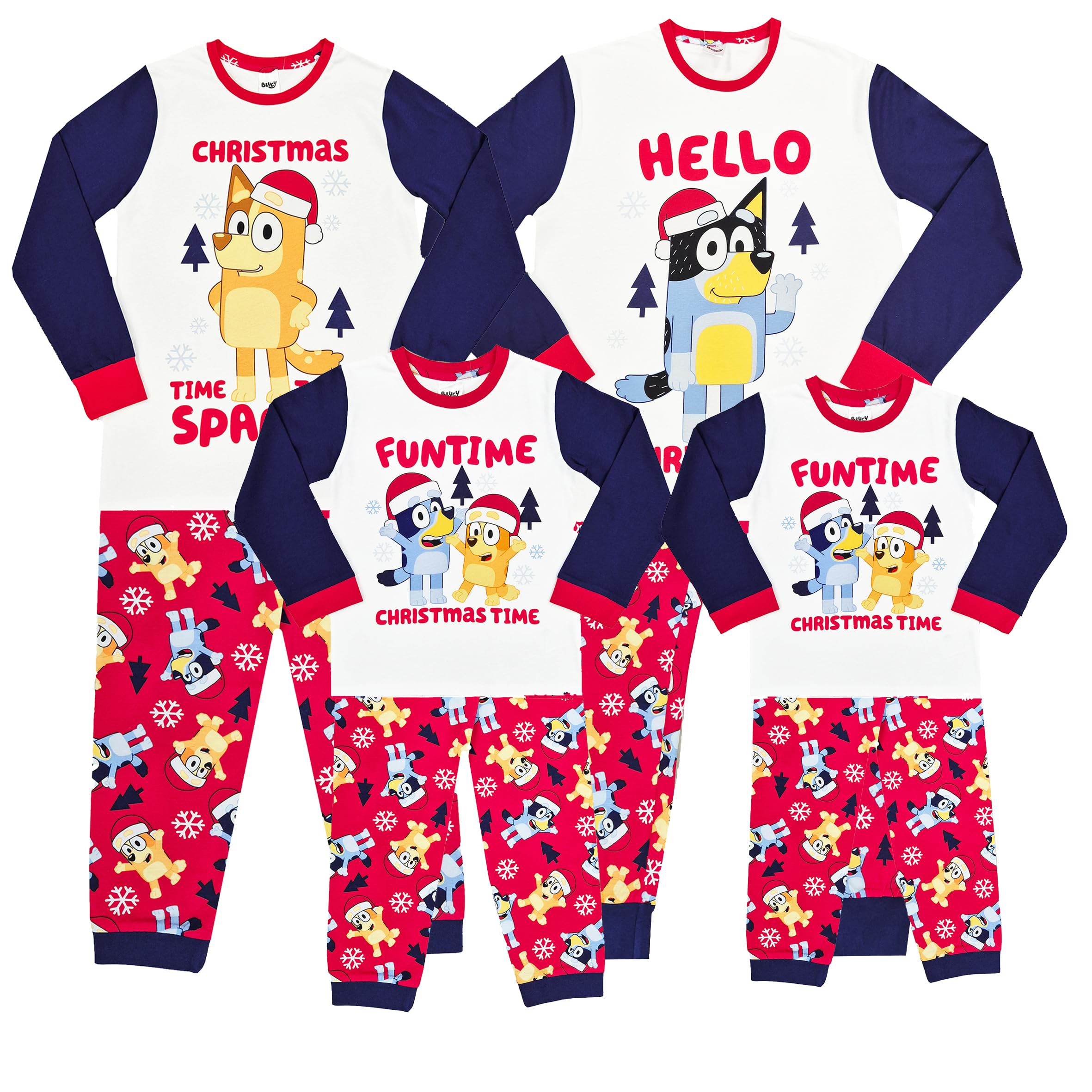 Bluey Christmas Family Pyjamas Mens Ladies Kids Xmas Nigh...