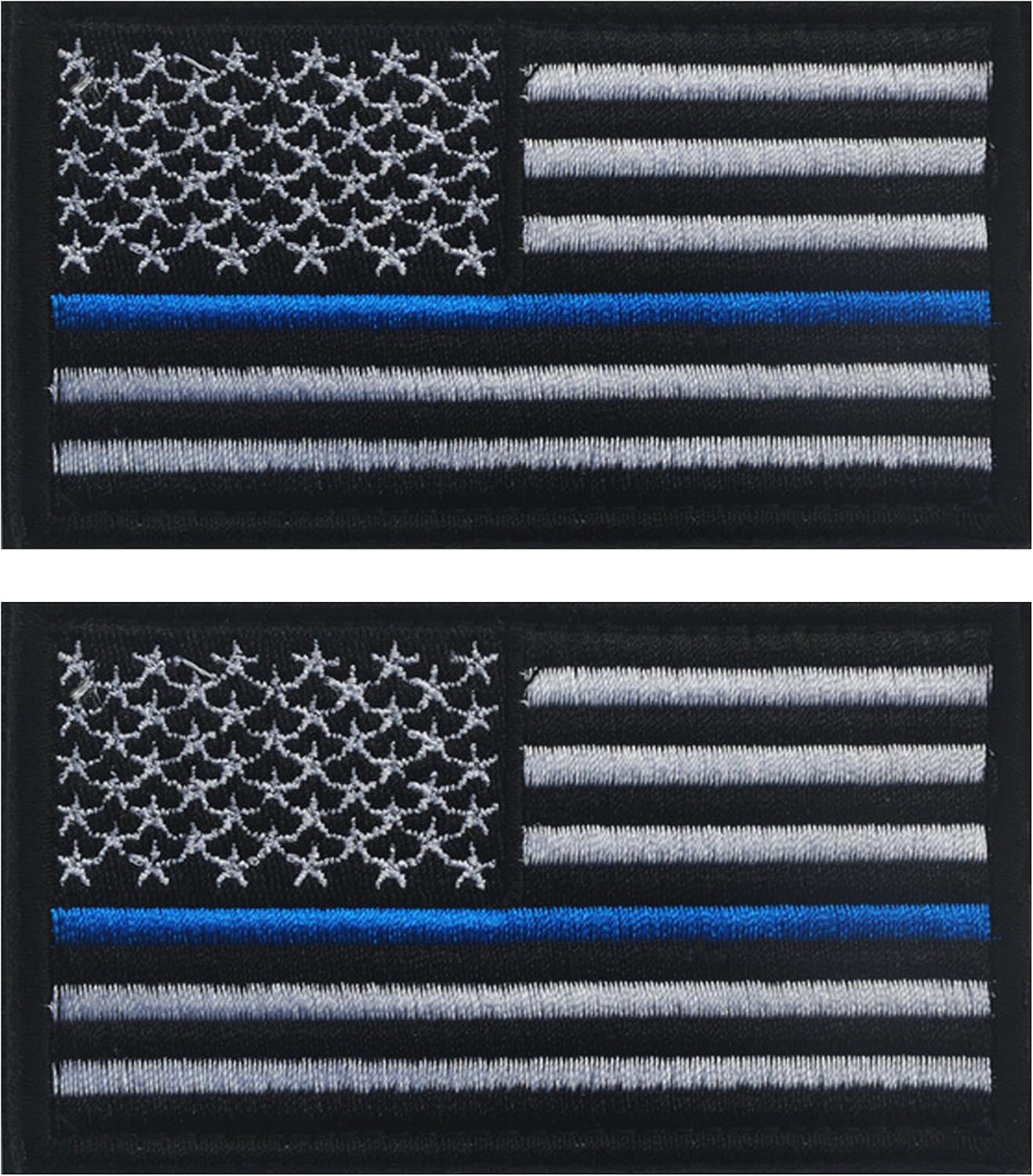 TACVASEN® Bundle 2 Pieces-Tactical Police Law Enforcement Thin Blue Line United States Flag Patch