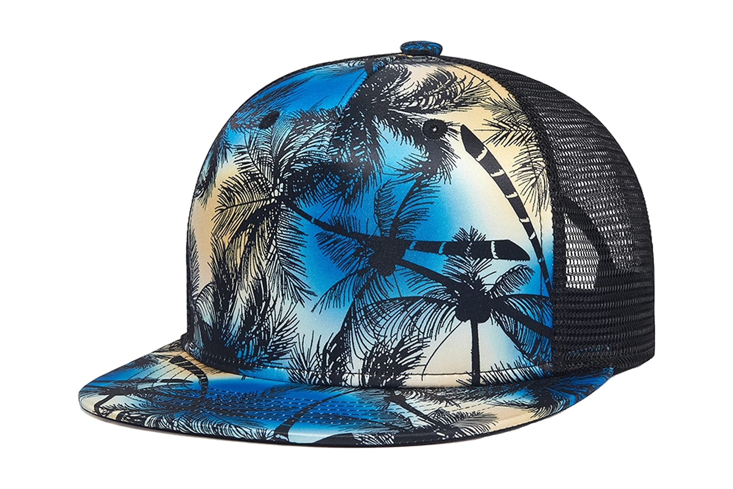 Flat Bill Brim Trucker Hats Mesh Baseball Cap for Men Women