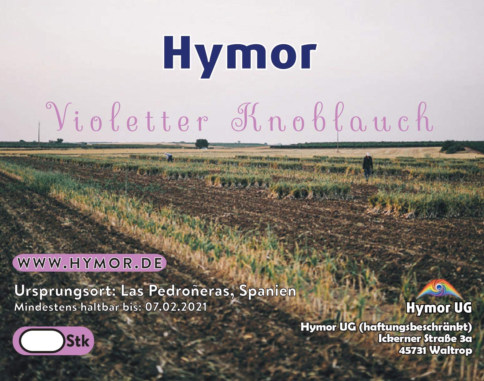 Hymor Violetter Knoblauch aus Las Pedroñeras Spanien - 16 Knollen - Lila Knoblauch Violet Garlic Ajo Morado Naturprodukt wertvolle Nährstoffe mediterran Kastilien-La Mancha