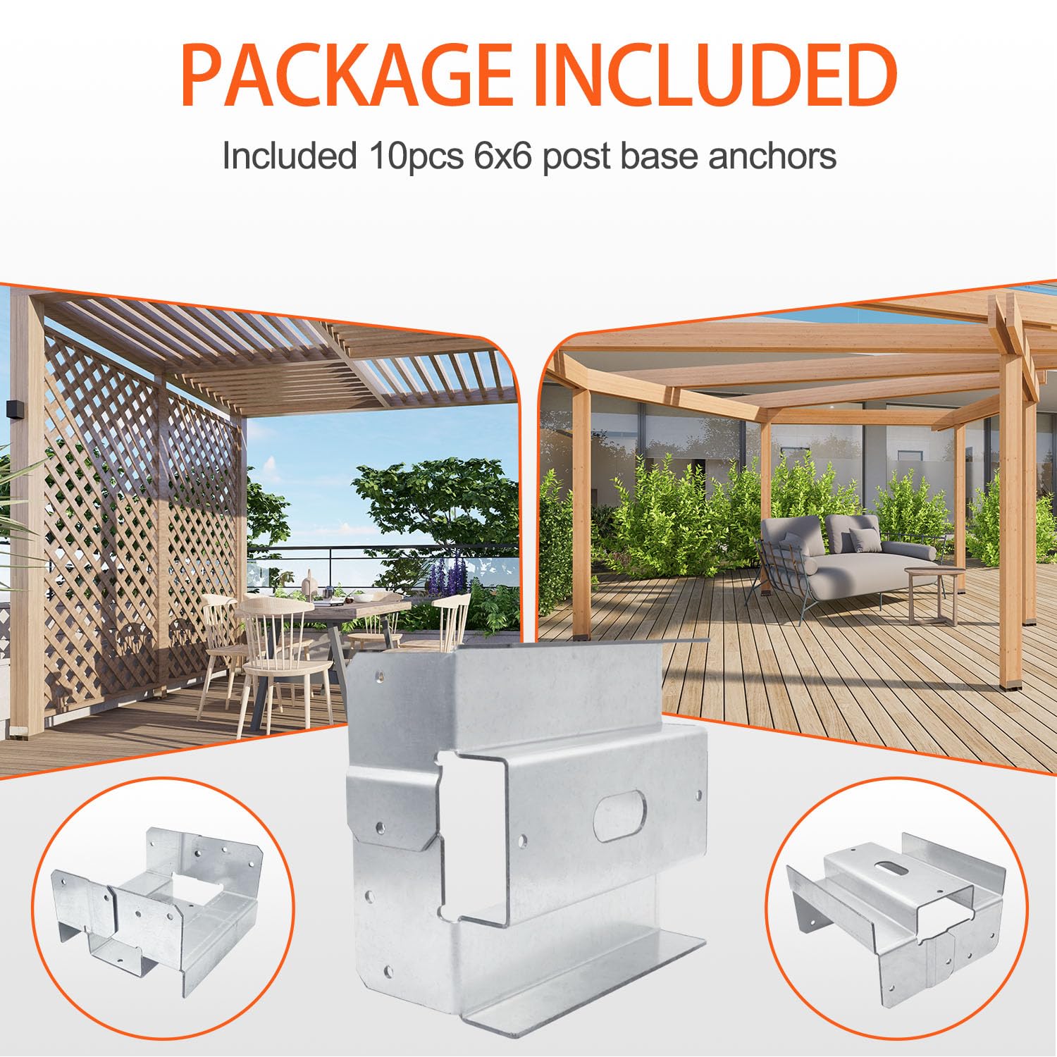 lifgarfe Anclaje De Poste Base Postura, 10, 6 X