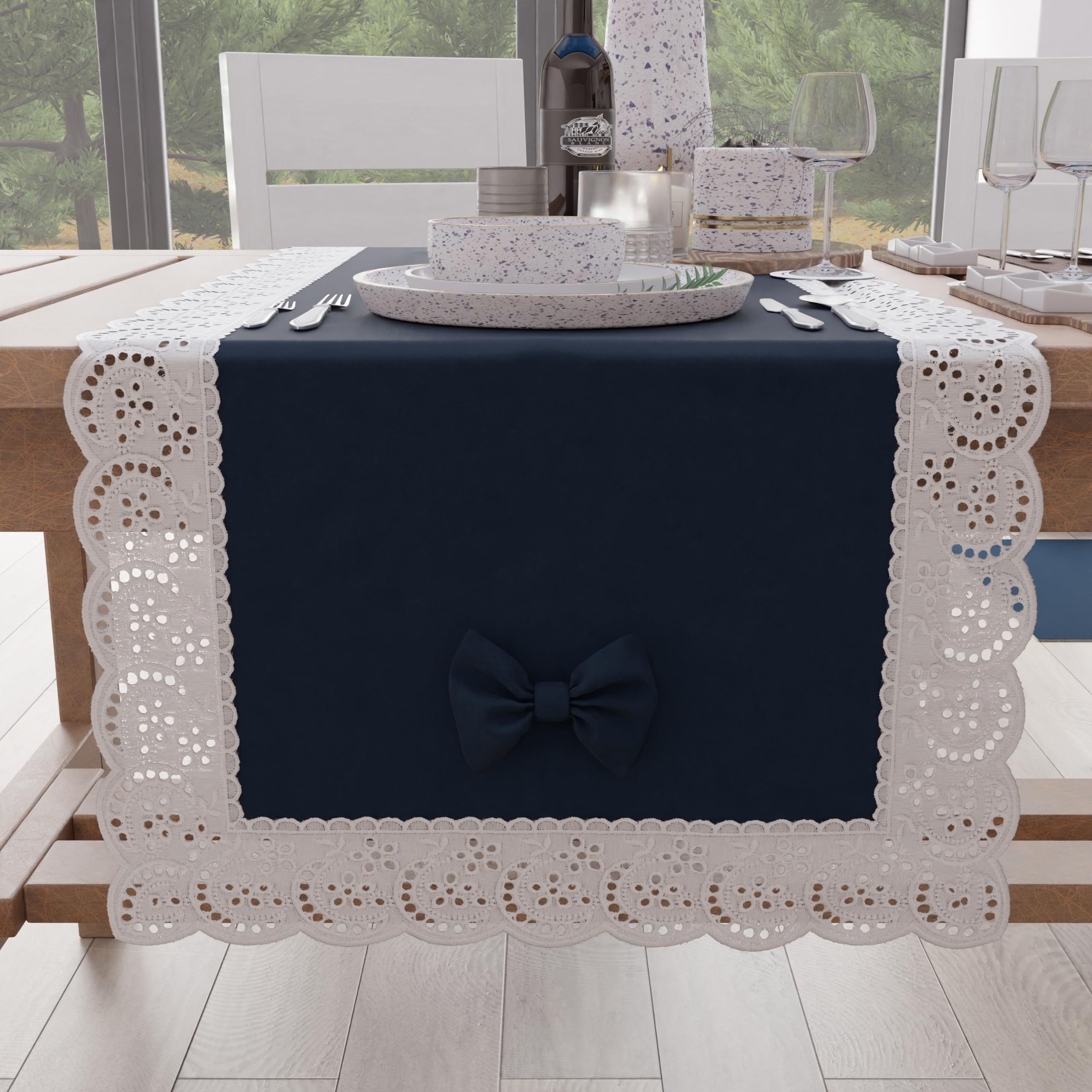PETTI Artigiani Italiani, Elegant Cotton Table Runner for Kitchen Table Living Room, Dining Room