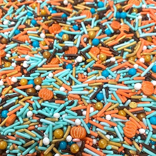 Miniatura 5 de COOL MOM SPRINKLES Gránulos de calabaza de otoño (4 onzas)  Gránulos temáticos de cosecha de otoño para decorar pasteles, cupcakes, galletas y