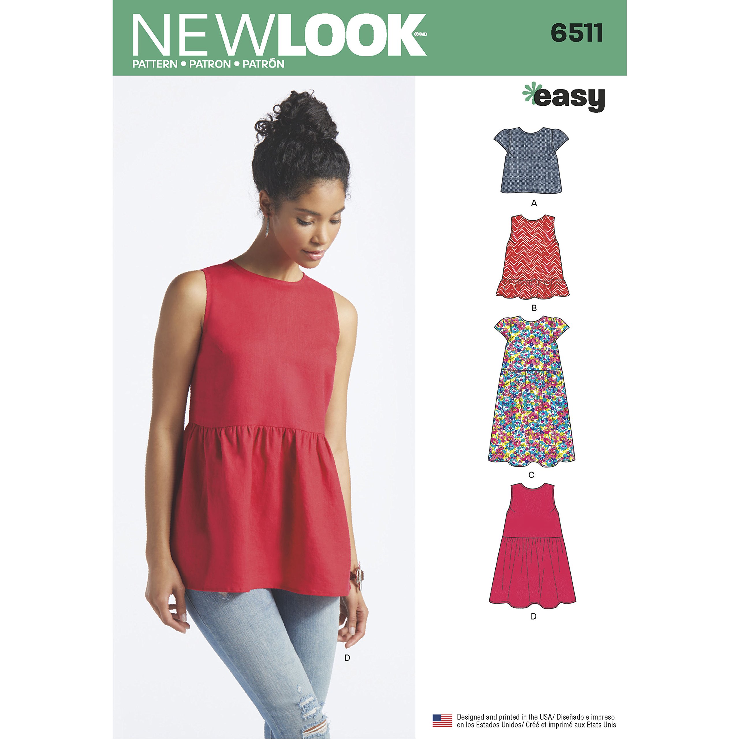 Patrons de hauts pour femme New Look McCall's D0596 tailles 34 à 46