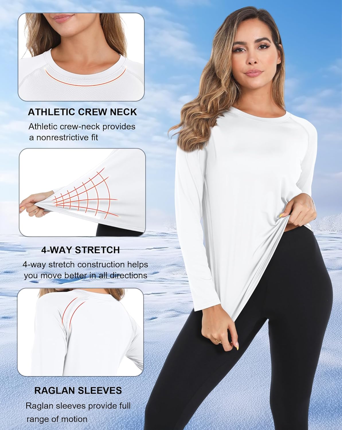 Boyzn 1, 3 or 5 Pack Women's Long Sleeve T Shirts Quick Dry UPF 50+ Sun Protection Shirts Athletic Exercise Gym Yoga T-Shirts - Image 5