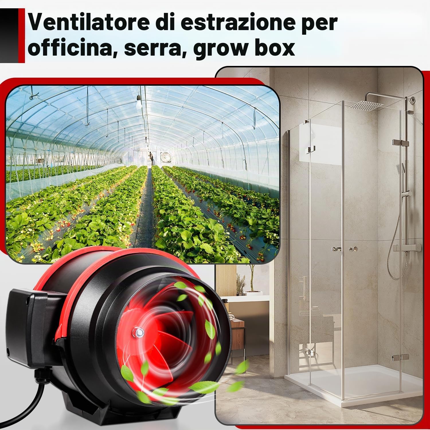 Ventilatore a tubo regolabile da 100 mm, ventilatore a canale in linea, 320 m3/h, ventilatore silenzioso con telecomando, spina europea, per bagno, WC, cucina, serra, tenda, garage