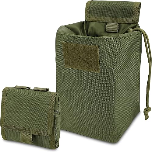 Miniatura 8 de AIKATE Bolso Táctico Molle, Bolsa de Almacenamiento con Cordón Enrollable para Cargadores, Paquete de Recuperación para Tiro al Blanco, Bolsa de