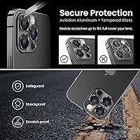 Vista 5 de Tensea Protector de lente de cámara para iPhone 14 ProiPhone 14 Pro Max, cubierta de vidrio templado de aleación de aluminio, accesorios protectores
