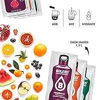 Vista 2 de Bolero - Paquetes de mezcla de bebidas sin azúcar, sabores variados de frutas Paquetes de agua con sabor en polvo 12 sobres grandes para llevar