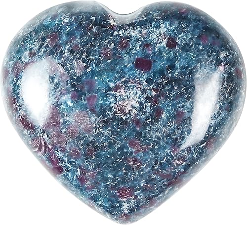 Miniatura 7 de Crocon Juego de piedras de hojaldre con forma de corazón de cianita rubí de 1.969 in, 450 quilates, bolsillo de cristal curativo, colección de