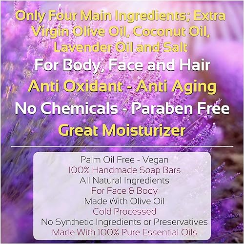 Miniatura 4 de Barra de jabón de aceite de oliva virgen extra, sin perfume, procesada artesanalmente en frío con aceite de coco, limpieza facial y corporal (10