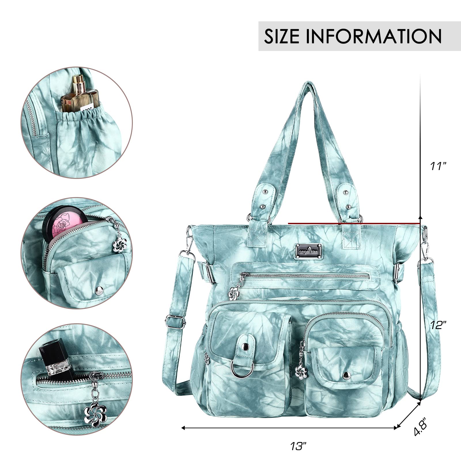 Angel Kiss Large Purses for Women Soft PU Leather Hobo Bag for Women Shoulder Bags