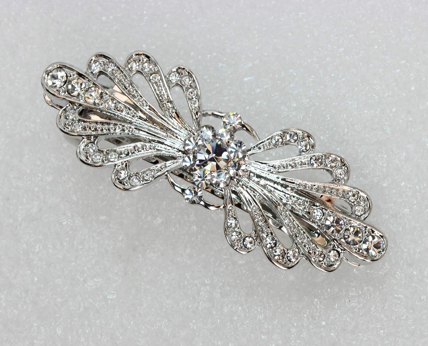 Faship Clear Small Mini Floral Hair Barrette Clip