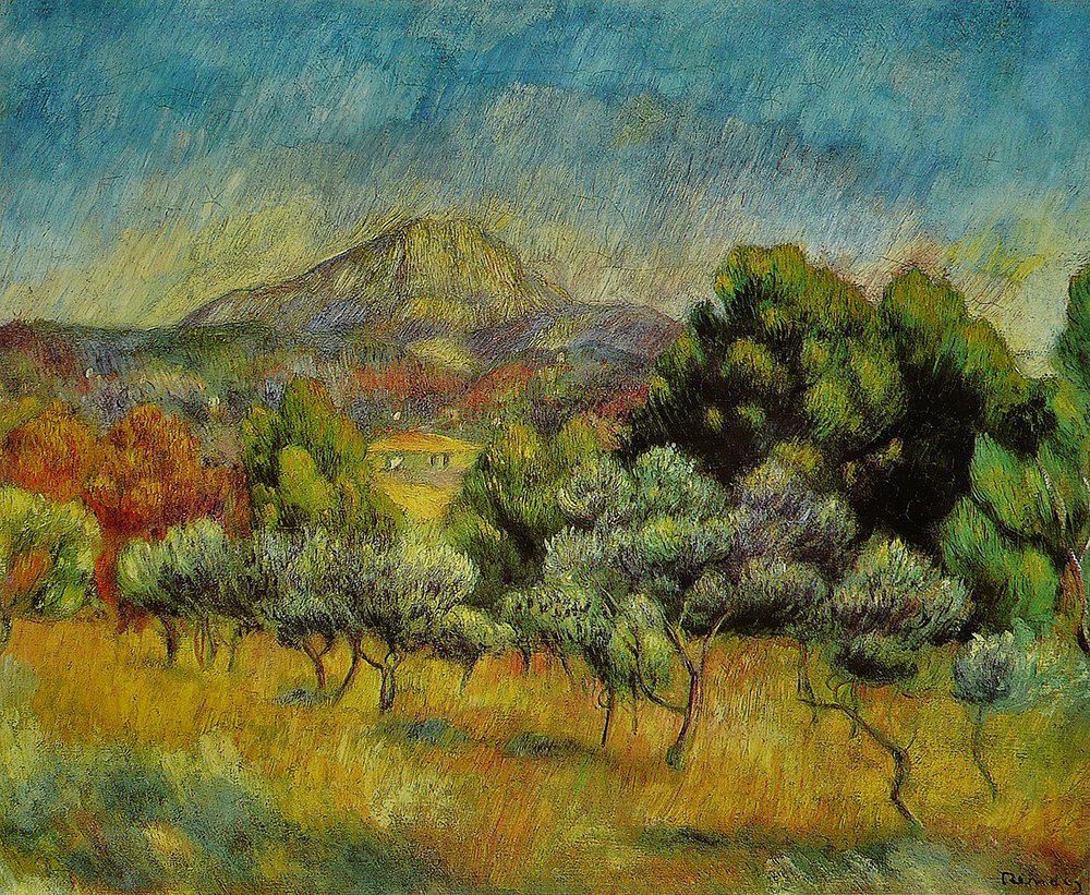 Montagne Sainte-Victoire par Renoir - Affiche d'art grand format mat pour salon