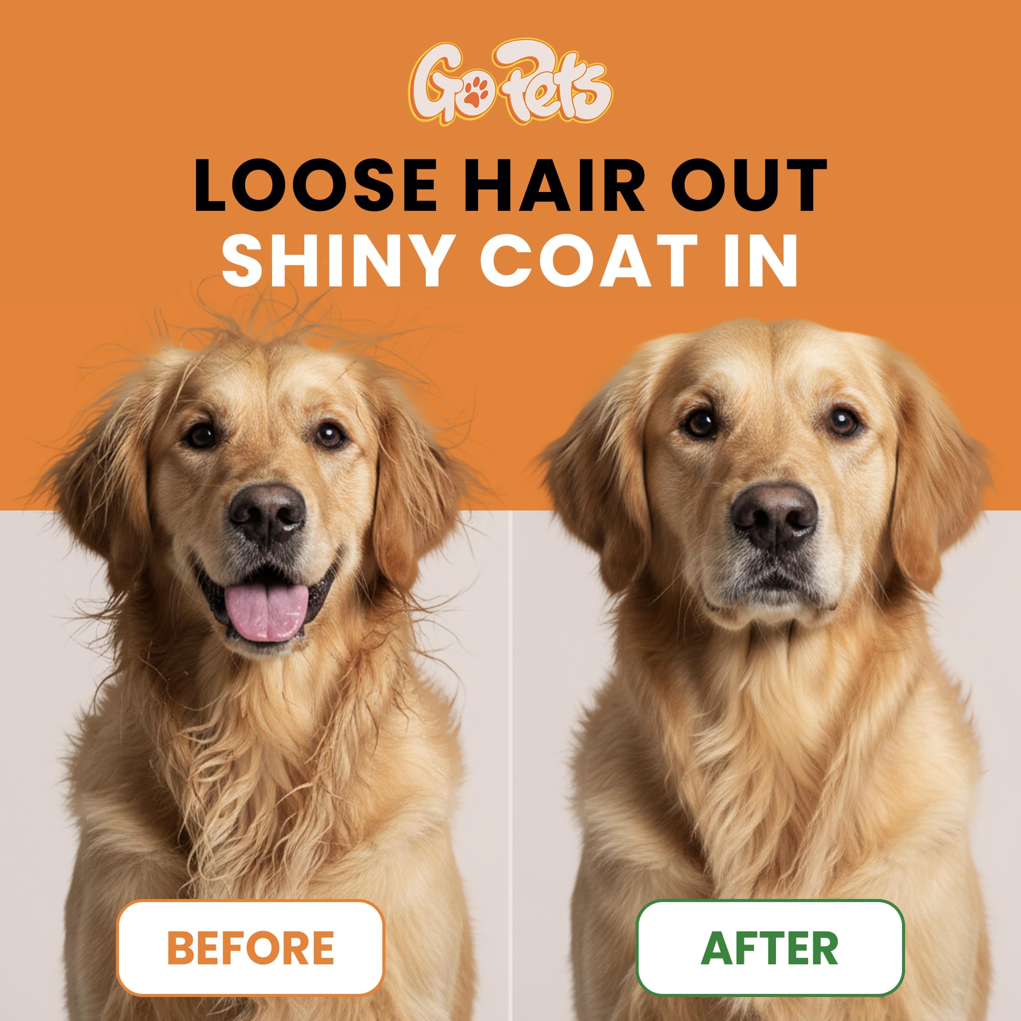 GoPets Double-Sided Pin & Bristle Brush – Grooming Tool for Dogs & Cats for Detangling, Shedding Control, Slicker Brush for Long-Haired Pets, Fur Removal for Healthy Coat, Ergonomic Handle Product Image 4