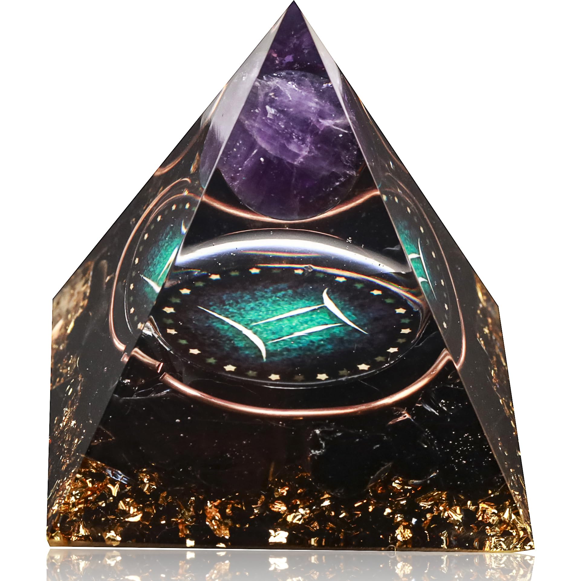 12 Zodiac Orgone Crystal Pyramid Gemini