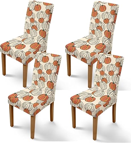 Miniatura 13 de Rnyleeg Fall Autumn Seat Covers for Dining Chairs Set of 2 Leaves Themed Stretch Dining Chair Covers Soft Comfy Chair Slipcovers for Kitchen Hoja de