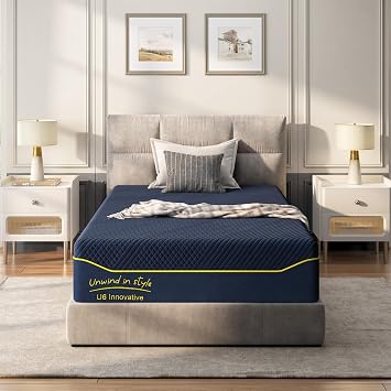 Twin Size Memory Foam Mattress 12 Inch, Cooling Gel Infused Green Tea Mattress in a Box for Guest Room, Apartment or Dorm, Pressure Relief with Medium Support, CertiPUR-US Certified, Black