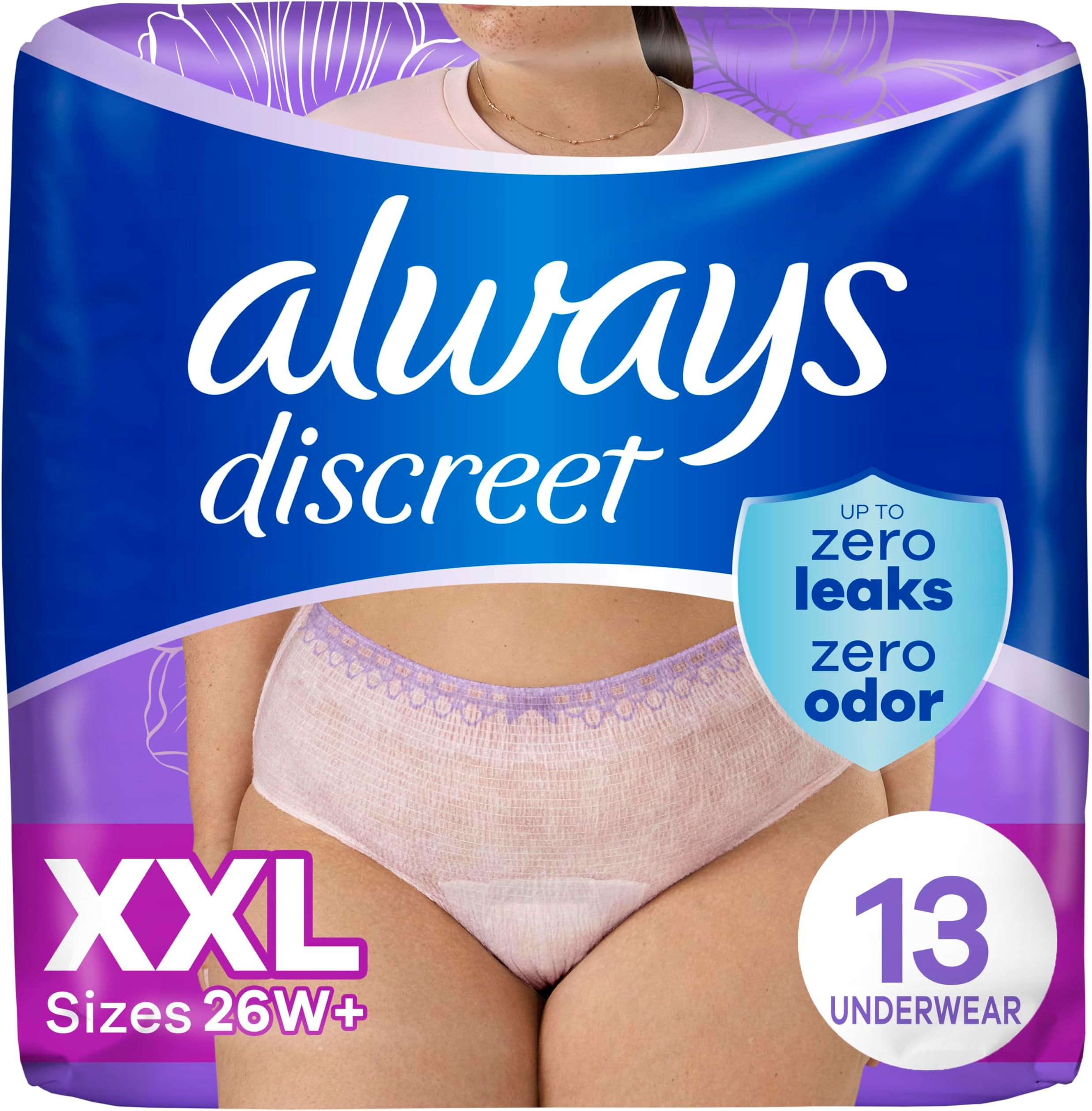 Adult Diapers for Women, Incontinence Underwear, Postpartum Essentials, Disposable Briefs, Max Absorbency, Bladder Leak Protection, 2XL / XXL, 13ct